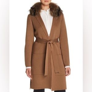 Addie Fur- Collar wrap cardigan